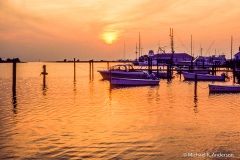 Sunset over Silver Lake Harbor in Ocracoke. Sunset over Silver Lake Harbor in Ocracoke.