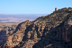 Desert View Watchtower in the distance. Desert View Watchtower in the distance.