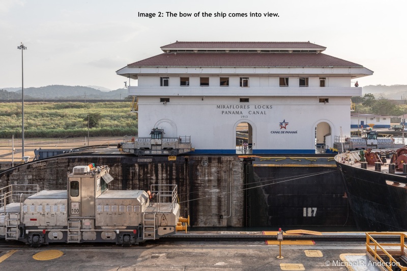 Image 2: The bow of the ship comes into view.