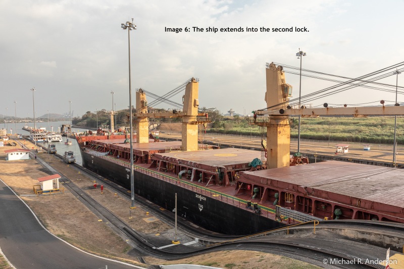 Image 6: The ship extends into the second lock.