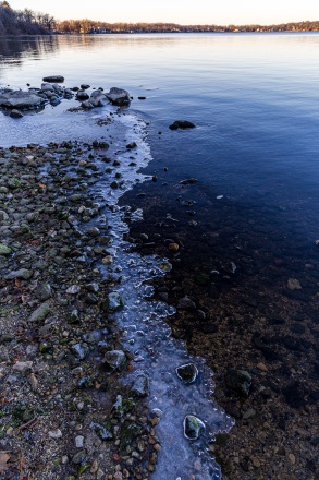 ...and outline the shore of the lake.
