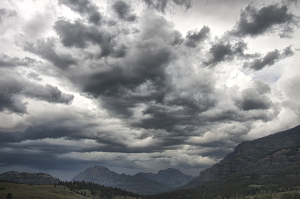 A storm approaches yellowstone national park