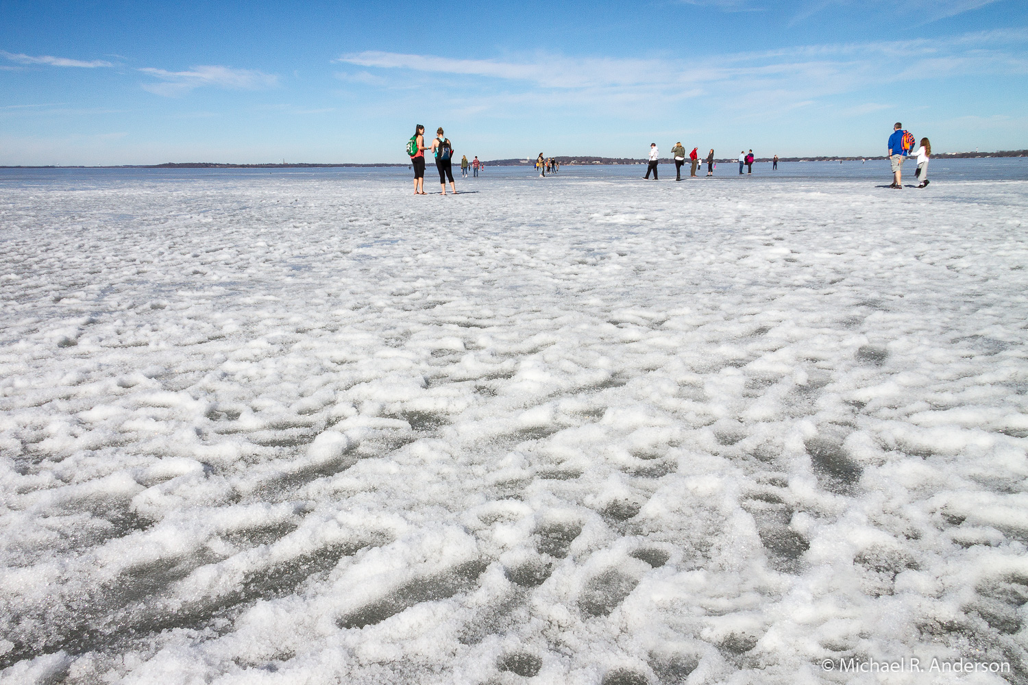 People on Lake Mendota ice