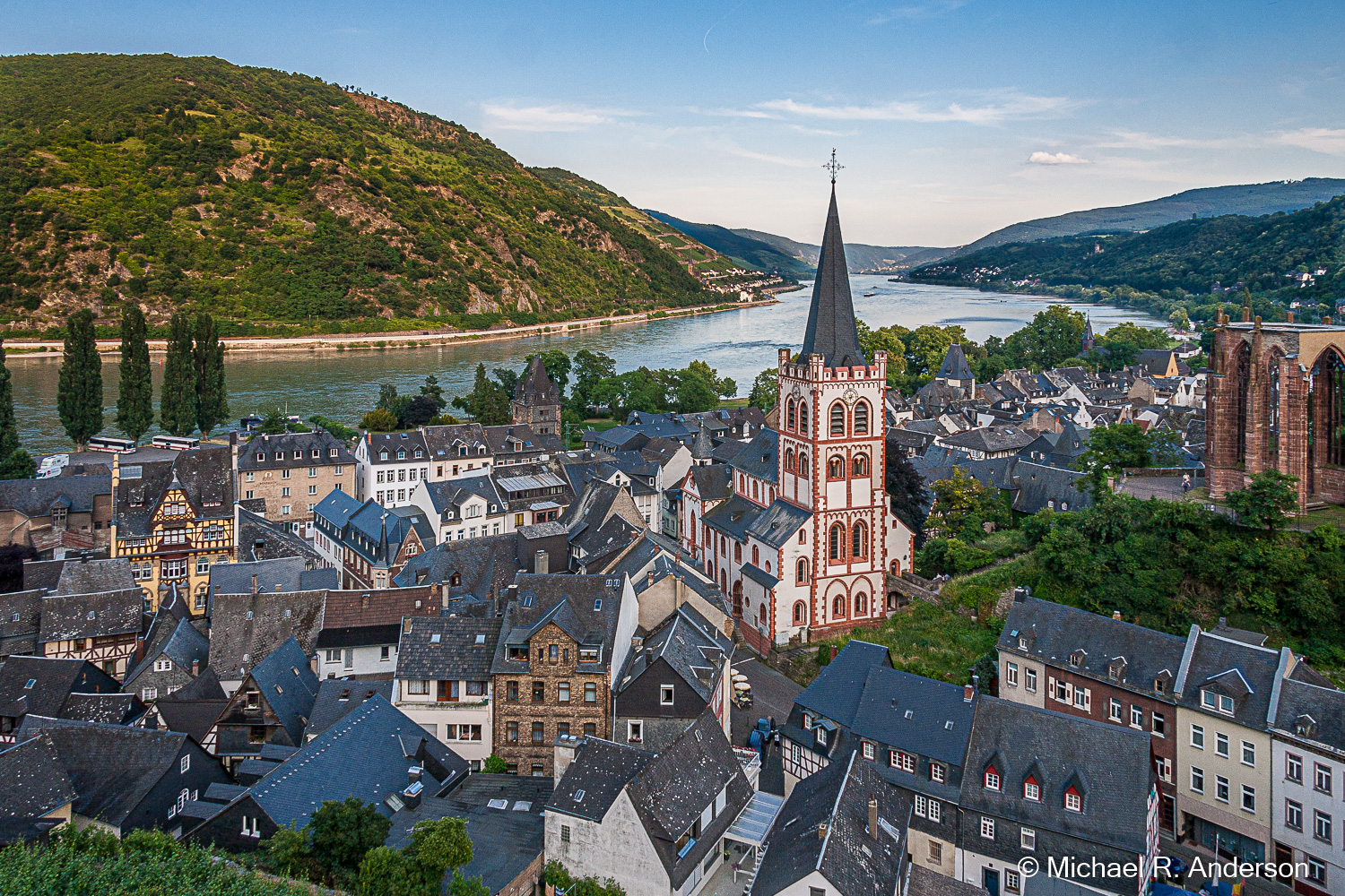 The town of Bacharach on the Rhine River